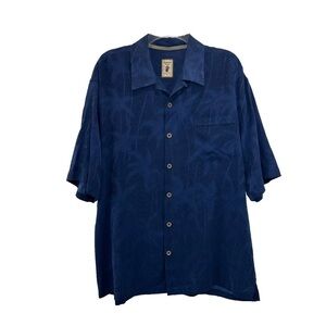 Jamaica Jaxx Mens Shirt Silk Large Button Up Short Sleeve Geometric Washable